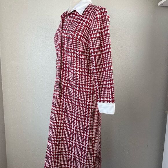 Vintage Cay Artley Red & White Half Button Down Dress EUC - Picture 4 of 8